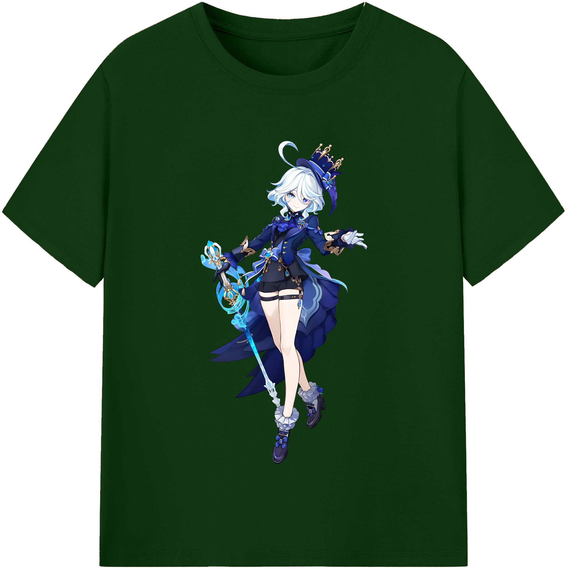 げんし神 フリーナ genshin Furina 綿100％半袖Tシャツ（フロントプリント）